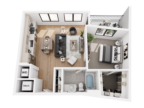 a 1 bedroom floor plan  1190 sq ft